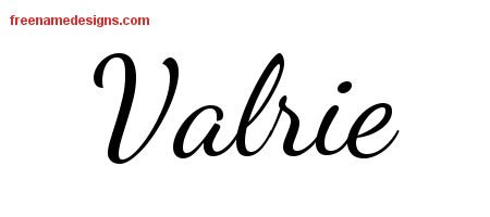 Valrie Lively Script Name Tattoo Designs