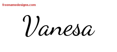 Lively Script Name Tattoo Designs Vanesa Free Printout - Free Name Designs