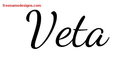 Veta Lively Script Name Tattoo Designs