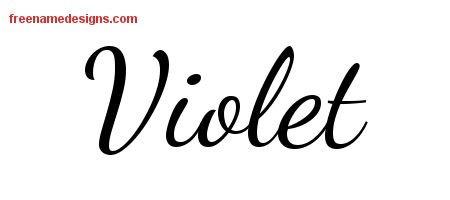 Violet Lively Script Name Tattoo Designs