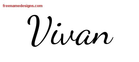 Vivan Lively Script Name Tattoo Designs