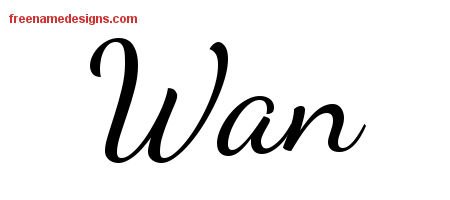 Wan Lively Script Name Tattoo Designs