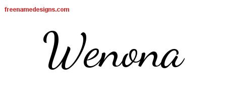 Wenona Lively Script Name Tattoo Designs