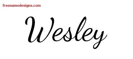 Wesley Lively Script Name Tattoo Designs