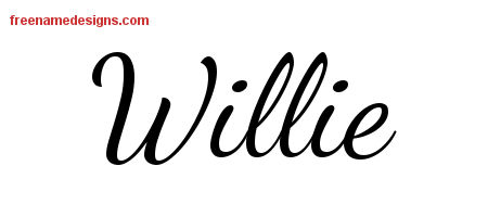 Willie Lively Script Name Tattoo Designs