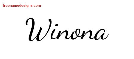 Winona Lively Script Name Tattoo Designs