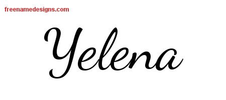 Yelena Lively Script Name Tattoo Designs