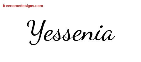 Yessenia Lively Script Name Tattoo Designs