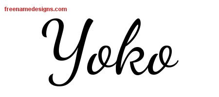 Yoko Lively Script Name Tattoo Designs