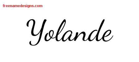 Yolande Lively Script Name Tattoo Designs