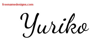 Yuriko Lively Script Name Tattoo Designs