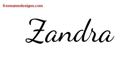 Zandra Lively Script Name Tattoo Designs