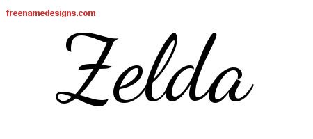 Zelda Lively Script Name Tattoo Designs