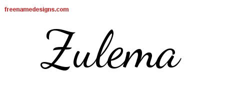 Zulema Lively Script Name Tattoo Designs