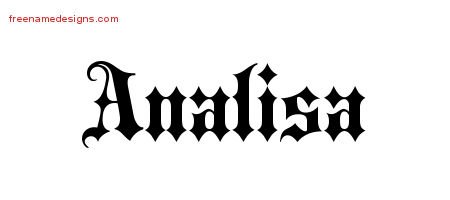 Analisa Old English Name Tattoo Designs