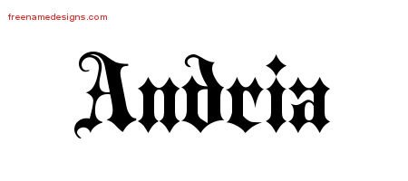 Andria Old English Name Tattoo Designs