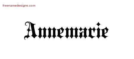 Annemarie Old English Name Tattoo Designs