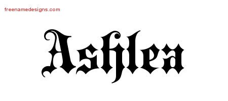 Ashlea Old English Name Tattoo Designs