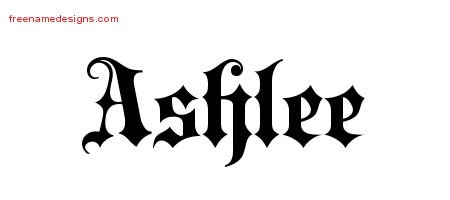 Ashlee Old English Name Tattoo Designs