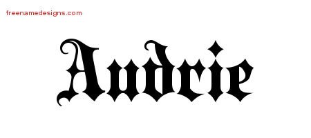 Audrie Old English Name Tattoo Designs