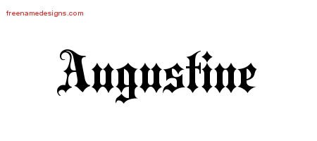 Augustine Old English Name Tattoo Designs