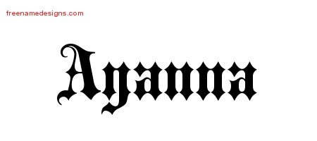 Ayanna Old English Name Tattoo Designs