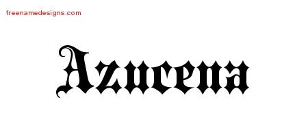 Azucena Old English Name Tattoo Designs