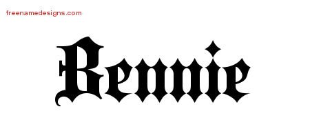 Bennie Old English Name Tattoo Designs