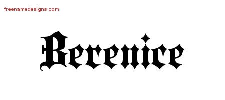 Berenice Old English Name Tattoo Designs