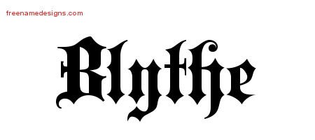 Blythe Old English Name Tattoo Designs