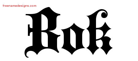Bok Old English Name Tattoo Designs