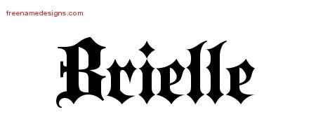 Brielle Old English Name Tattoo Designs