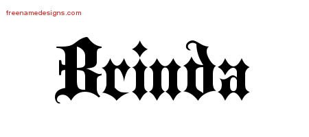 Brinda Old English Name Tattoo Designs