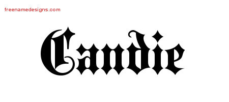 Candie Old English Name Tattoo Designs