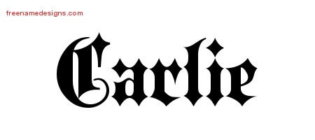 Carlie Old English Name Tattoo Designs