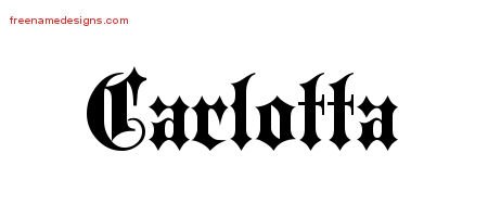 Carlotta Old English Name Tattoo Designs