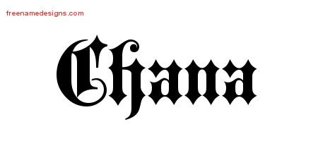 Chana Old English Name Tattoo Designs