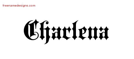 Charlena Old English Name Tattoo Designs