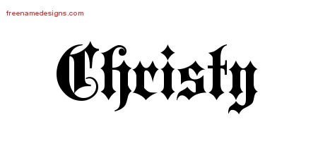 Christy Old English Name Tattoo Designs