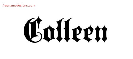 Colleen Old English Name Tattoo Designs