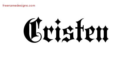 Cristen Old English Name Tattoo Designs
