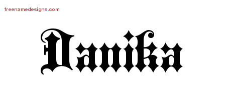 Danika Old English Name Tattoo Designs