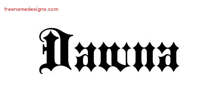 Dawna Old English Name Tattoo Designs