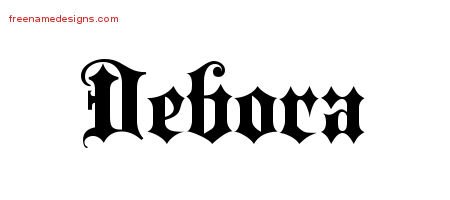 Debora Old English Name Tattoo Designs