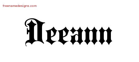 Deeann Old English Name Tattoo Designs