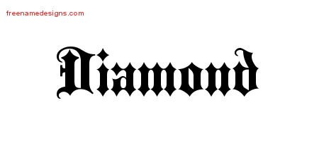 Diamond Old English Name Tattoo Designs