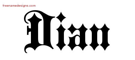 Dian Old English Name Tattoo Designs