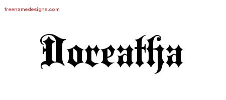 Doreatha Old English Name Tattoo Designs