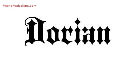Dorian Old English Name Tattoo Designs