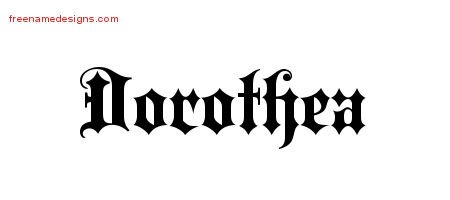 Dorothea Old English Name Tattoo Designs